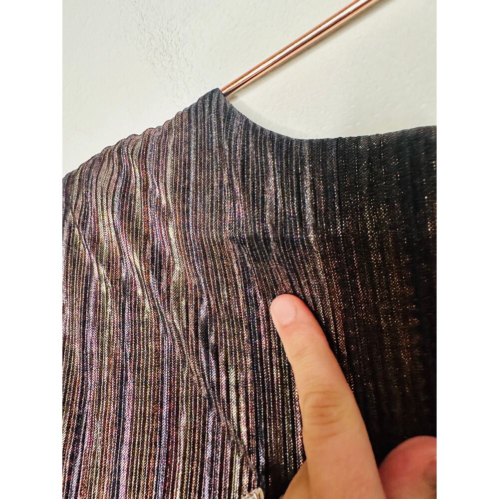 RAMY BROOK Multicolor Metallic A-Line Long Sleeves Elise Vincy Dress Size Small - Picture 15 of 16